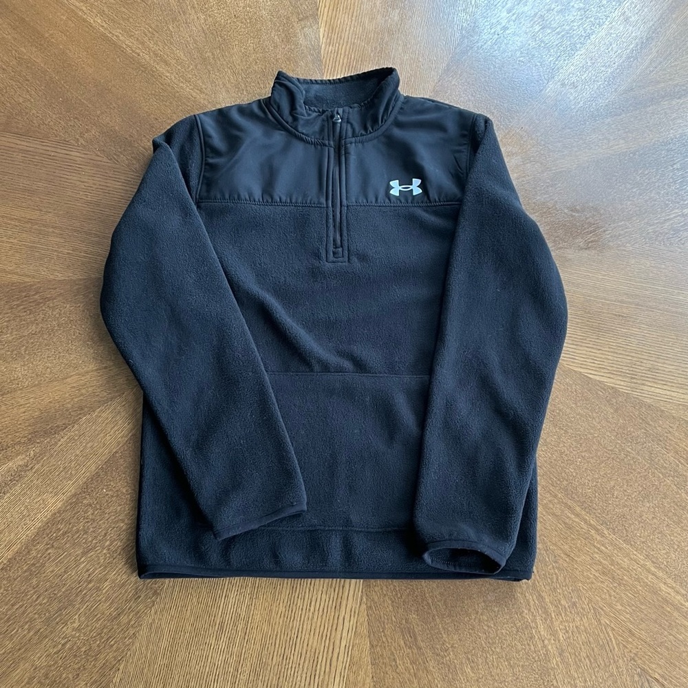 Boys Under Armour Quarter Zip Pullover Fleece Black M
